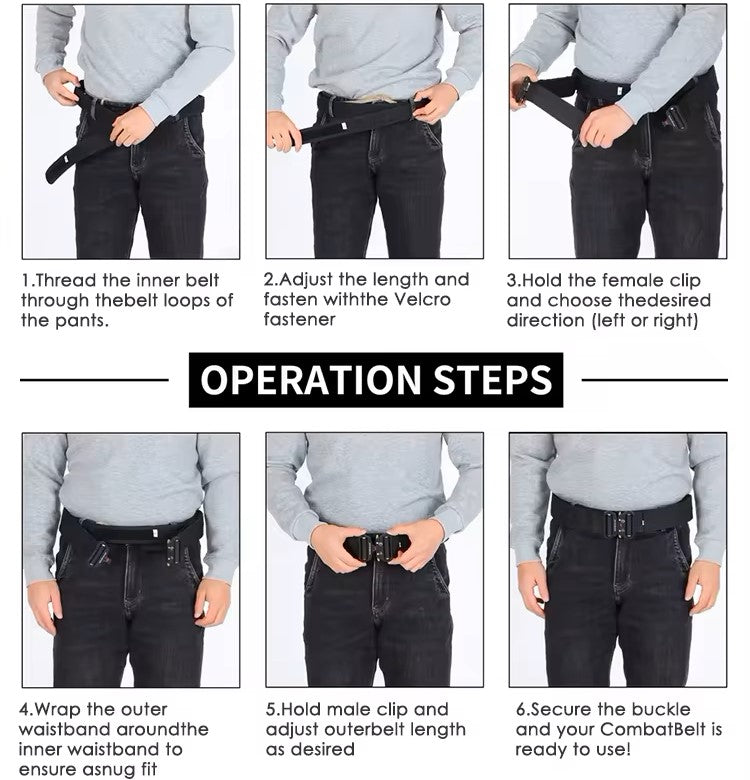 Tactical Battle Belt-MOLLE-Quick Release Buckle use